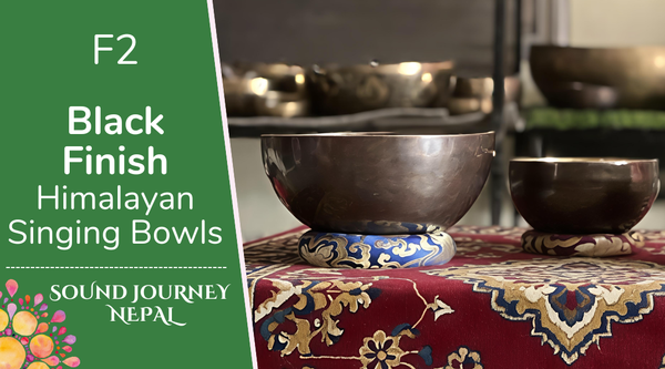 F2 Black Finish Himalayan Singing Bowls